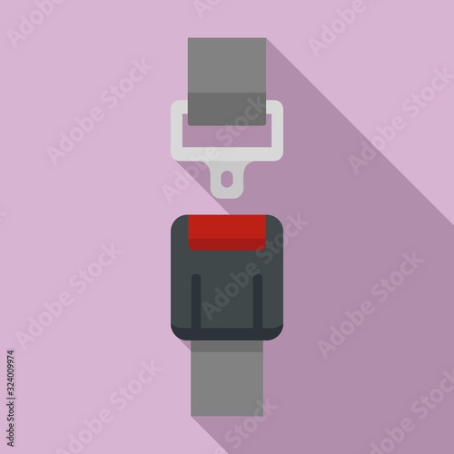 Safety seatbelt icon. Flat illustration of safety seatbelt vector icon for web design