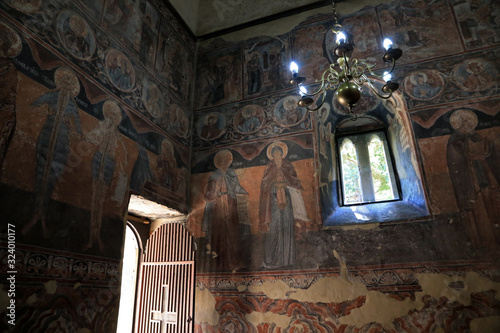 Frescos in Saint Nicholas the Miracleworker, one of Ovcar–Kablar Monasteries in Canyon of Western Morava River, Serbia