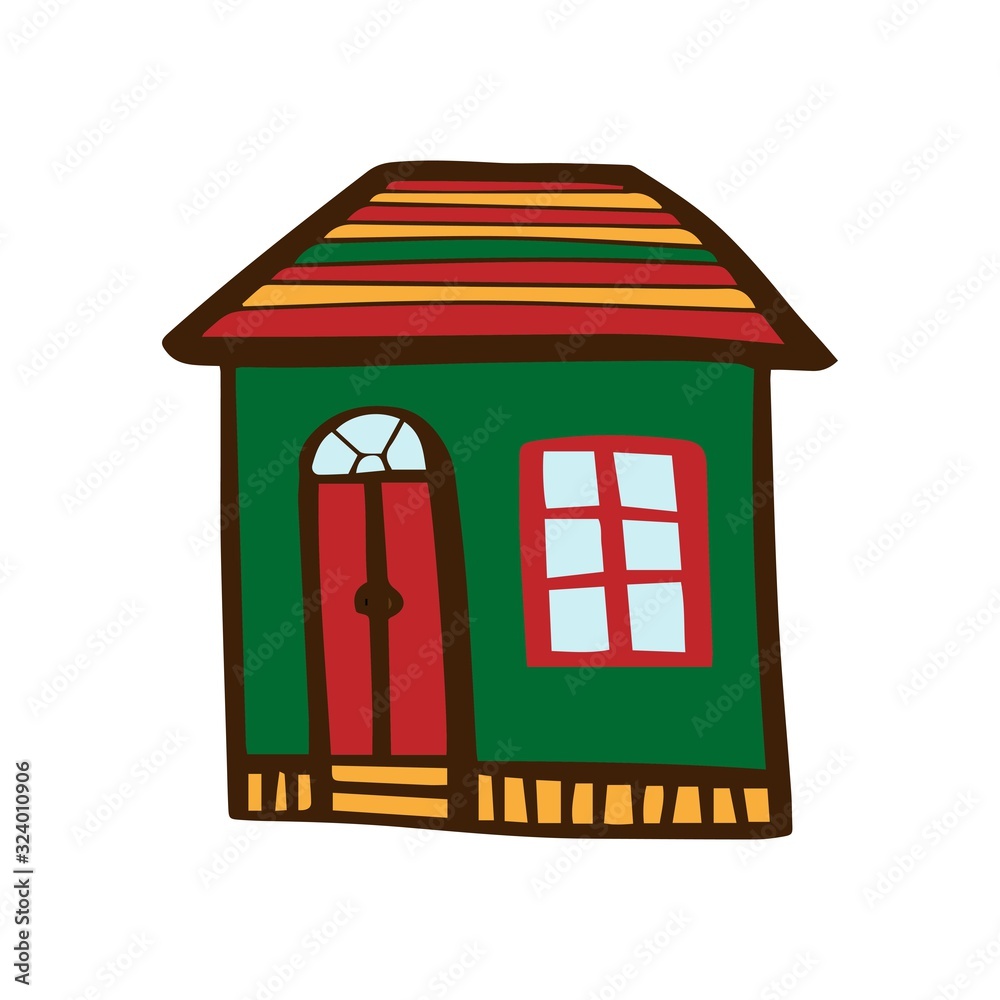 Cute little house in colored cartoon style isolated on white background. Vector stock illustration architecture for children. Cute little house in colored cartoon style isolated on white background. Vector stock illustration architecture for children.