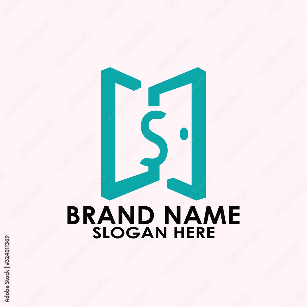 logo letter s with window and door vector design logo letter s with window and door vector design