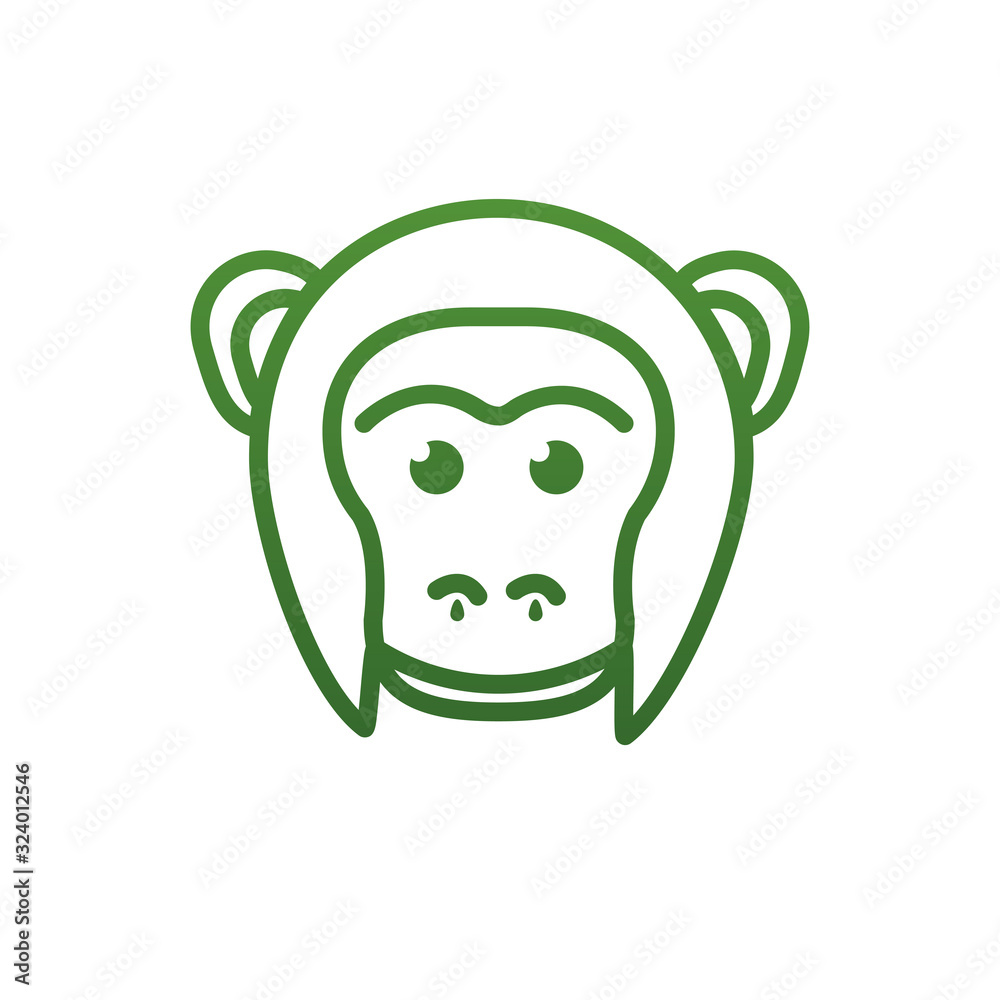 Monkey gradient style icon vector design Monkey gradient style icon vector design