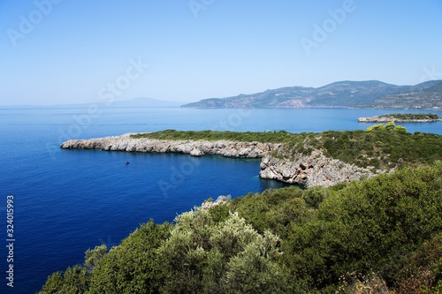 Fototapeta Naklejka Na Ścianę i Meble -  Coast landscapes near Kardamili town at Mesinian Bay, South Peloponnese, Greece