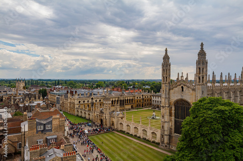 Aerial view of the King's College and cityscape