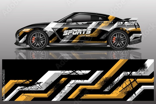 sport car decal wrap design vector