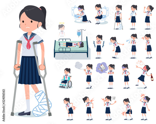 flat type school girl Sailor suit summer_sickness © toyotoyo