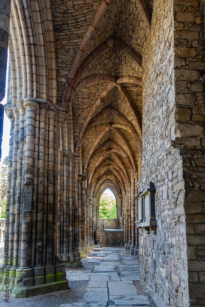 Morning view of the Holyrood Abbey ruins