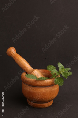 plant used for nettle medicine in color background