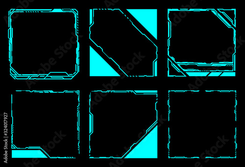 Square frame abstract technology future interface hud .