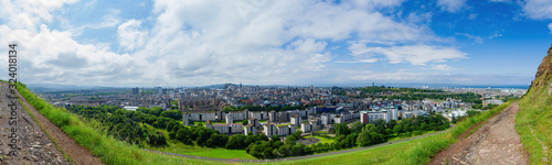 High angle view of the cityscape from Holyrood Park