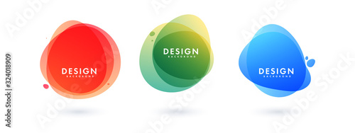 Set of round colorful vector shapes. Abstract vector banners. Design elements. vector illustration