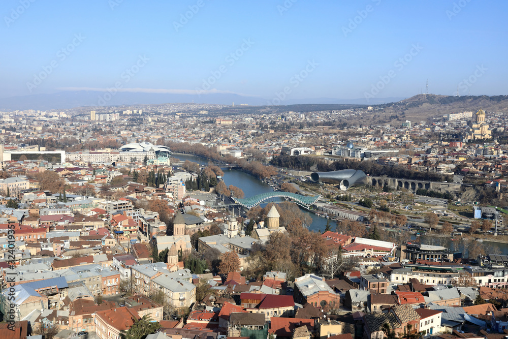 Landscape of Tbilisi in winter