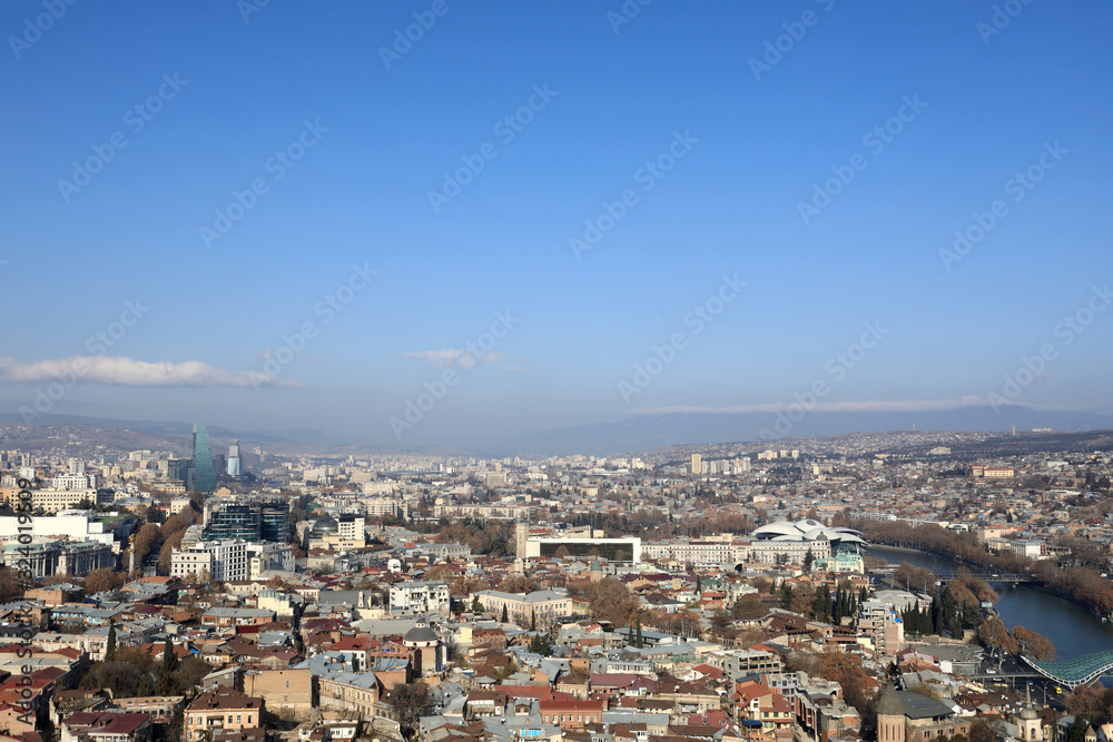 View of Tbilisi city in winter View of Tbilisi city in winter