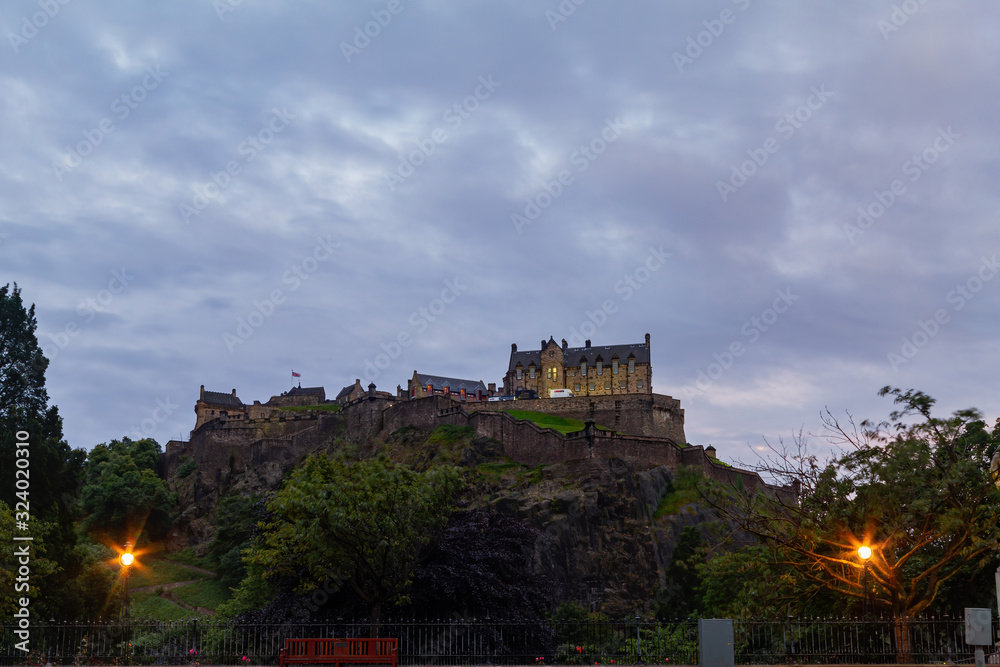 Sunset view of the Ediburgh Castle