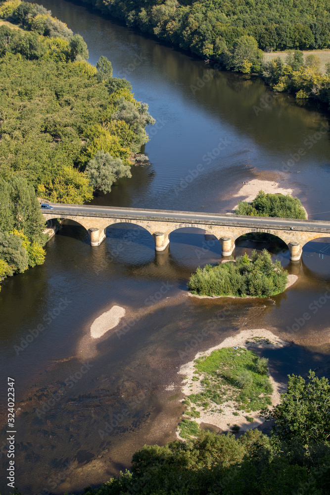 Fototapeta premium View of the valley of the Dordogne River from Castelnaud Castle, Aquitaine, France