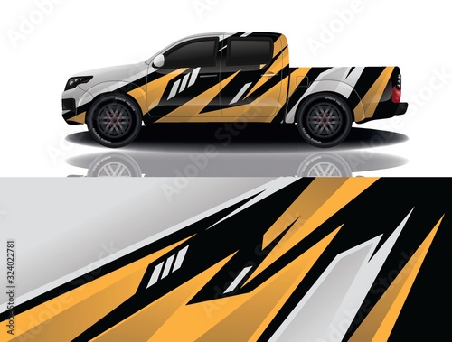 truck car decal wrap design vector