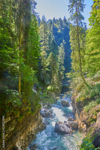 The    Breitachklamm    is an imposing rock canyon in the Bavarian Alps near    Obersdorf     Germany.