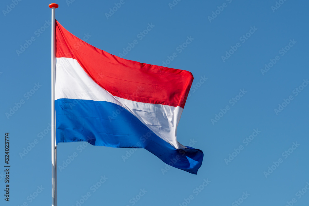 Flag of The Kingdom of the Netherlands, Dutch national flag in three ...