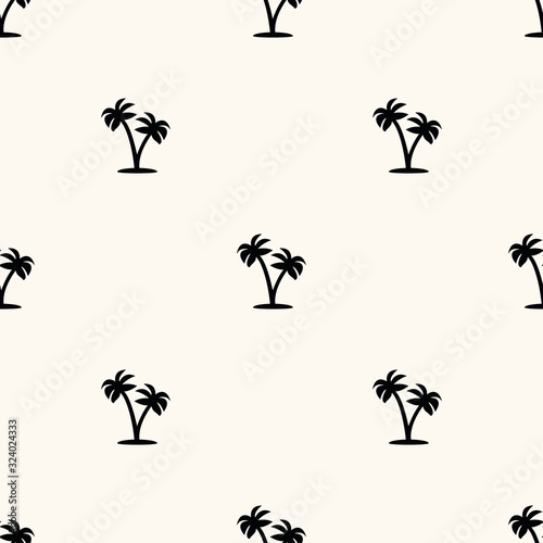Vector seamless geometric pattern with silhouettes of palms. Can be used for wallpaper, pattern fills, web page background,surface textures