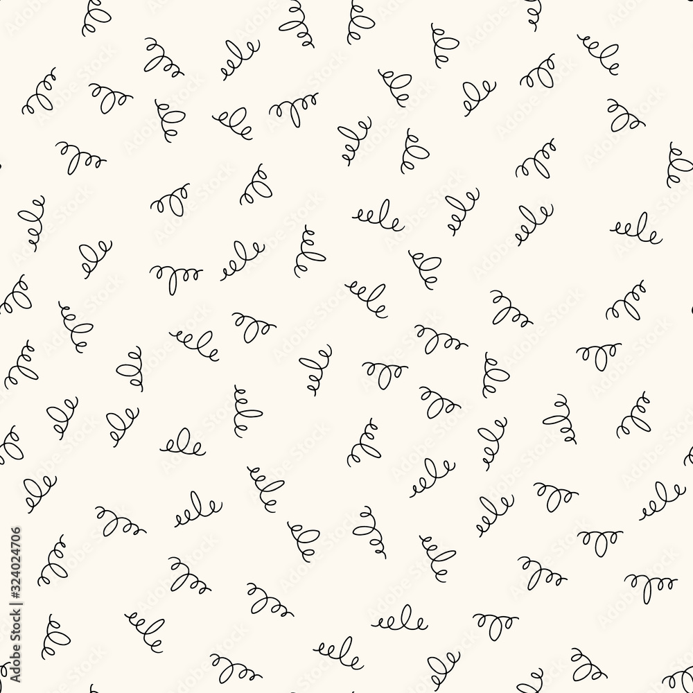 Seamless vector pattern with abstract hand drawn curl design element Seamless vector pattern with abstract hand drawn curl design element