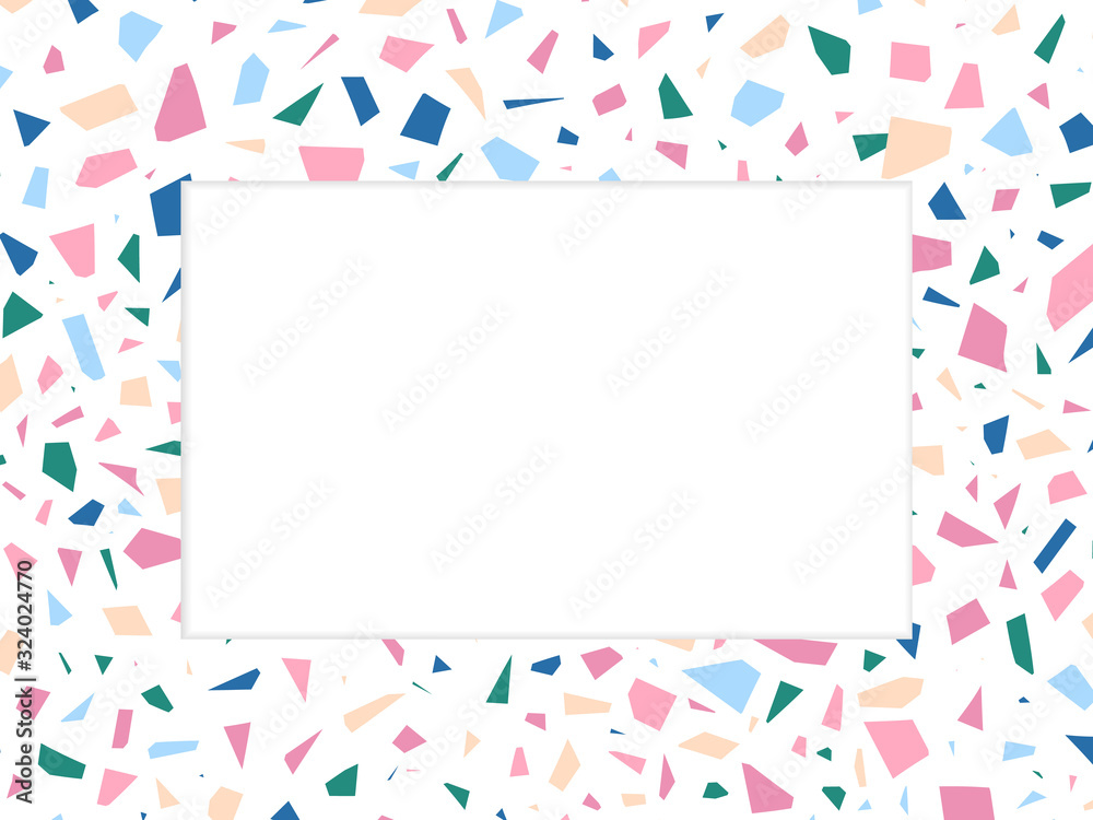 Pink terrazzo frame pattern