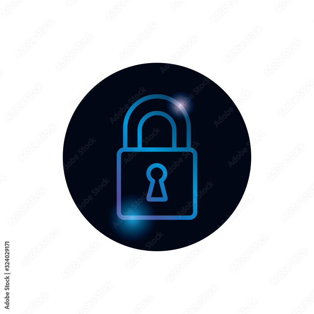Isolated padlock gradient style icon vector design Isolated padlock gradient style icon vector design