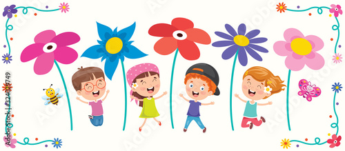 Concept Design With Colorful Flowers
