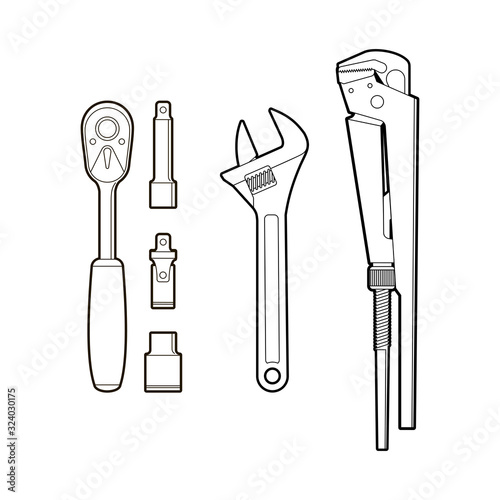 Gas wrenches hand tools. Repair.