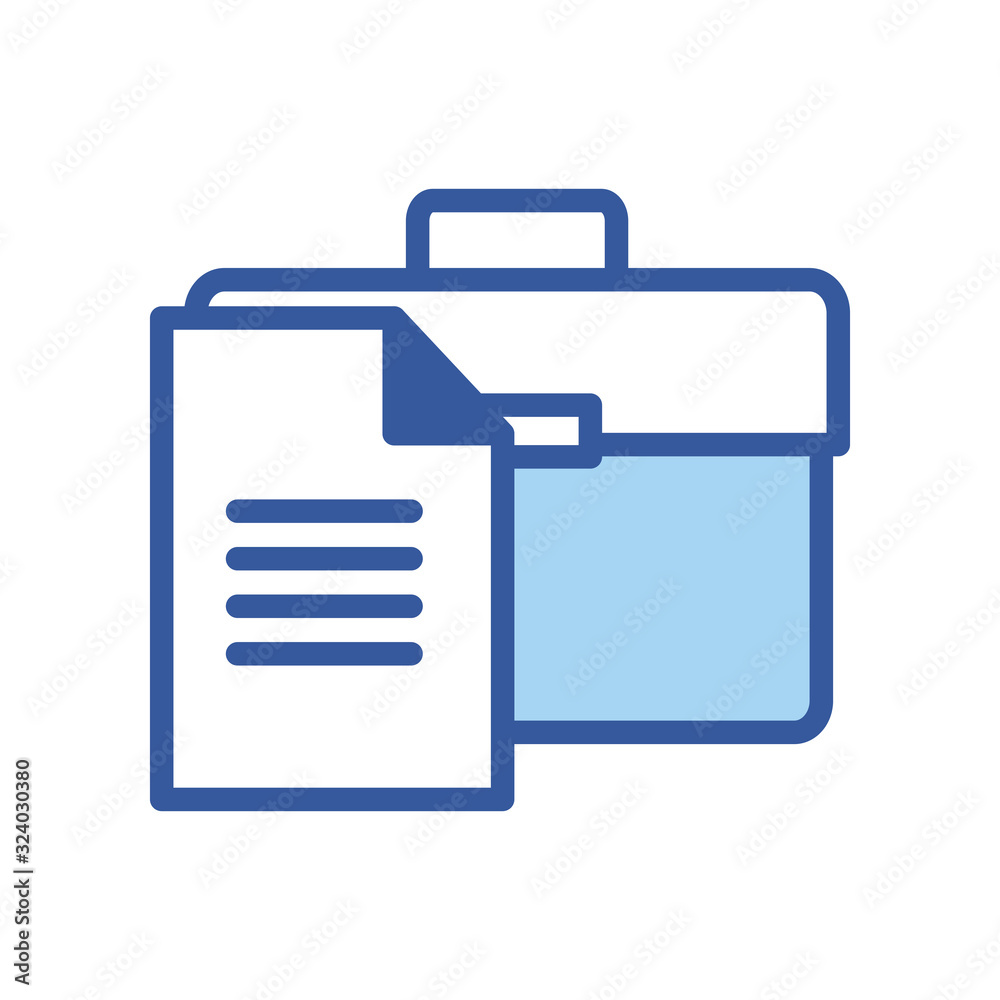 Isolated money document and suitcase line and fill style icon vector design Isolated money document and suitcase line and fill style icon vector design