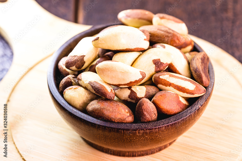 Brazil nuts, export product from the Amazon. Brazil nuts are called Brazil nuts, export product from the Amazon. Brazil nuts are called