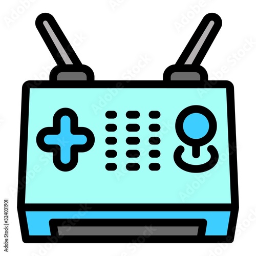 Drone joystick icon. Outline drone joystick vector icon for web design isolated on white background