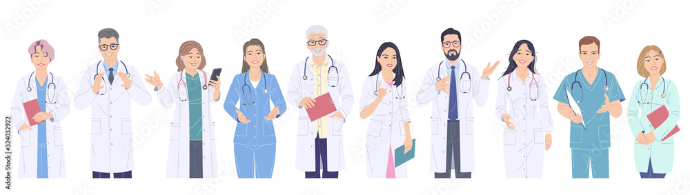 Medical Workers Male and Female Characters.