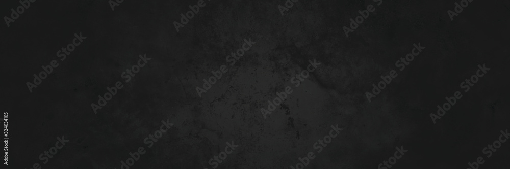 Fototapeta premium Old wall texture black abstract background. Panoramic view.