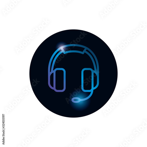 Isolated digital headphone gradient style icon vector design