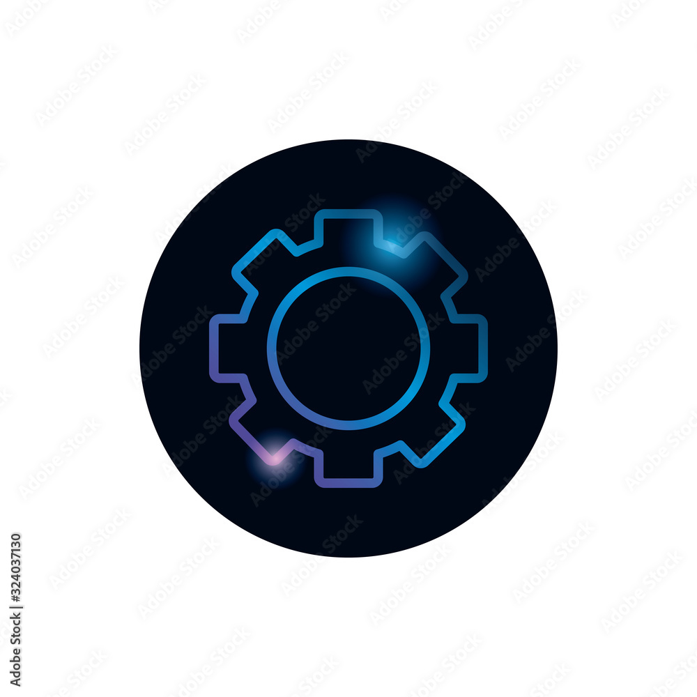 Isolated metal gear gradient style icon vector design Isolated metal gear gradient style icon vector design