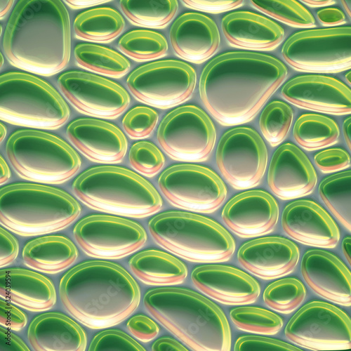 Abstract won with grid cells. 3d illustration  3d rendering.