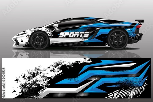 sport car decal wrap design vector