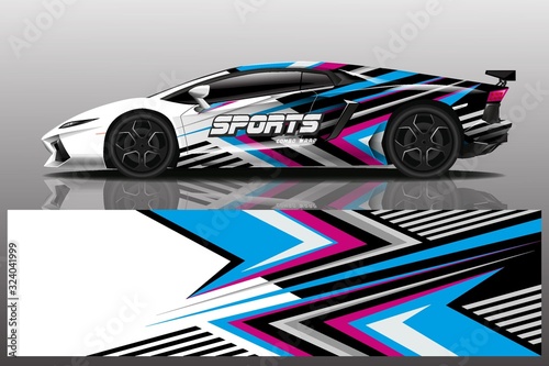 sport car decal wrap design vector