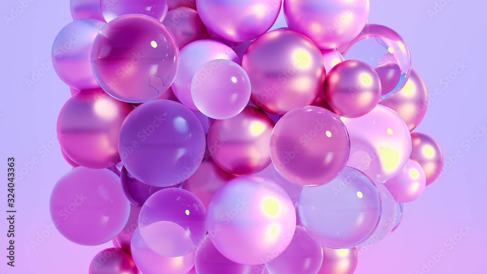 Abstract atom, ball, shape. 3d illustration, 3d rendering.