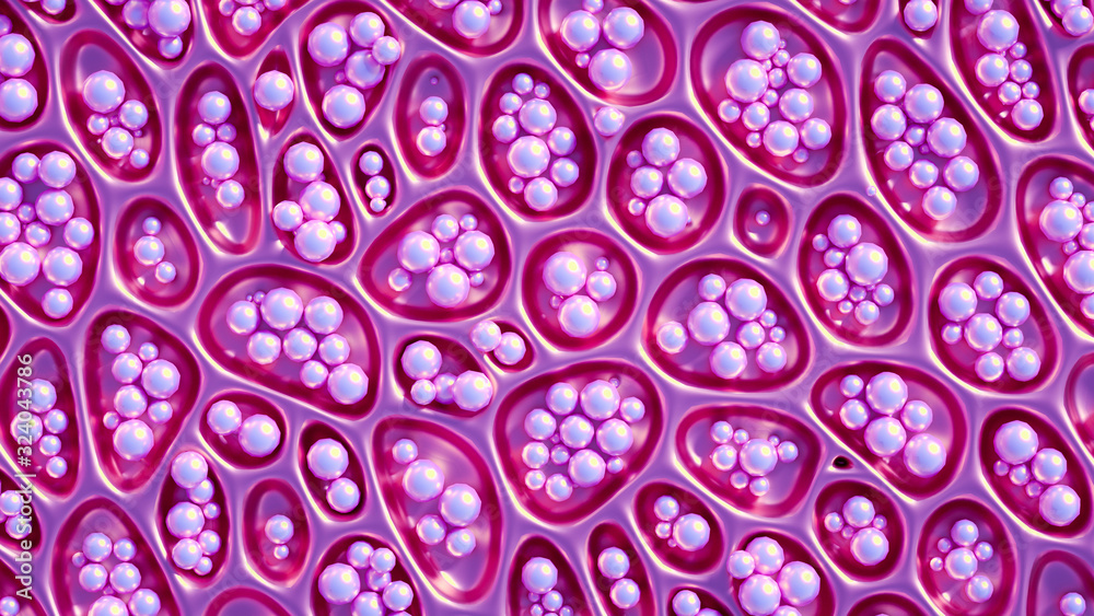 Naklejka premium Abstract won with grid cells. 3d illustration, 3d rendering.