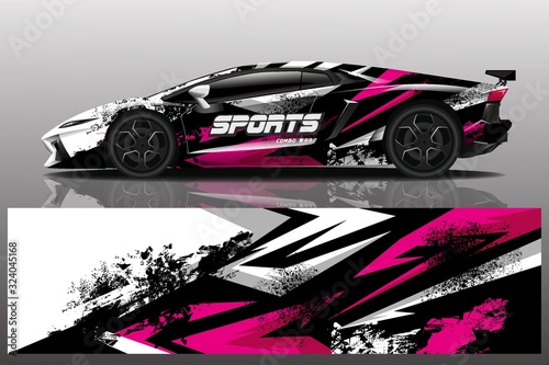 sport car decal wrap design vector