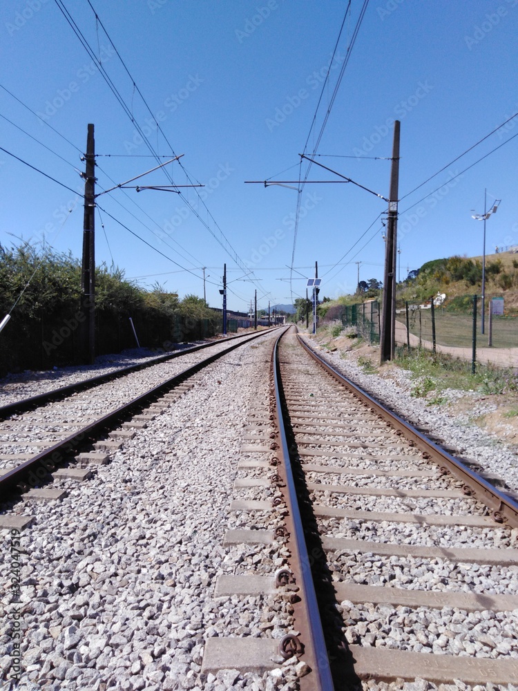 La linea del tren hacia concepción, Chile La linea del tren hacia concepción, Chile
