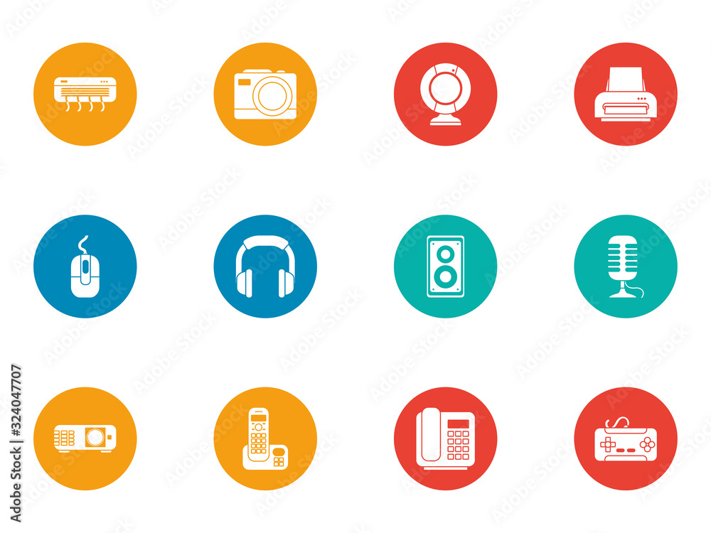 Technology block style icon set vector design Technology block style icon set vector design