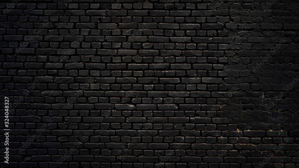 Texture of a perfect black brick wall as background or wallpaper Stock  Photo | Adobe Stock