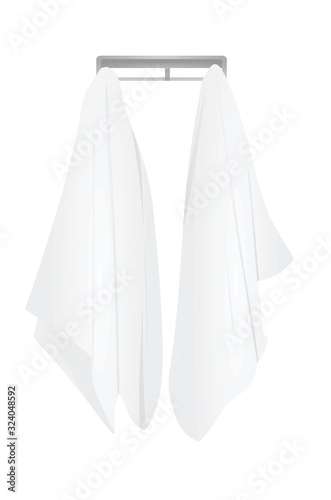 White hanging towels. vector illustration © marijaobradovic