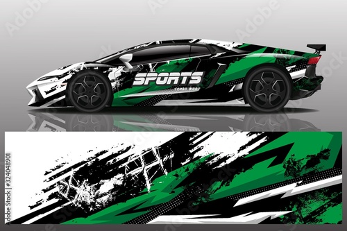 sport car decal wrap design vector