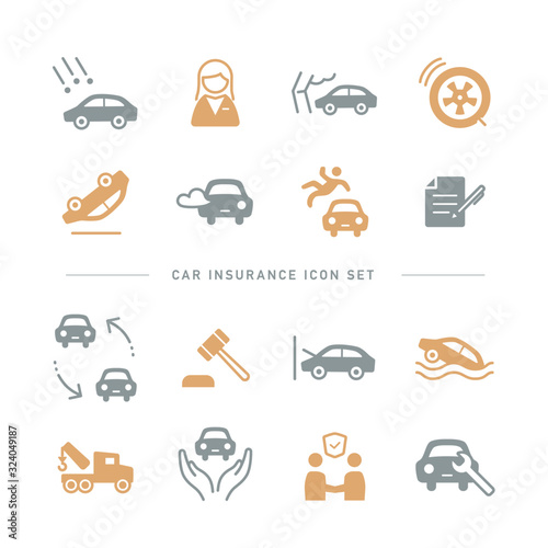 CAR INSURANCE ICON SET