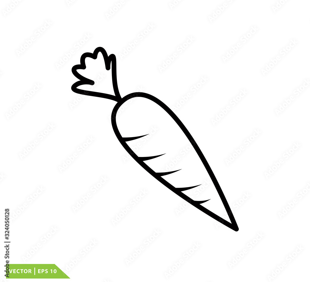Carrot icon vector logo design template Carrot icon vector logo design template
