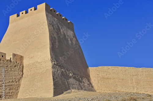 Rammed earth watchtower-brick ramparts of Jiayu Pass fortress. Jiayuguan City-Gansu-China-0724 photo