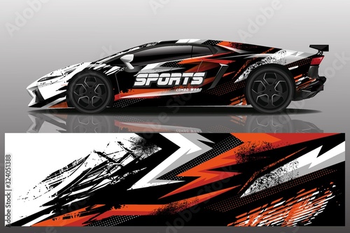 sport car decal wrap design vector