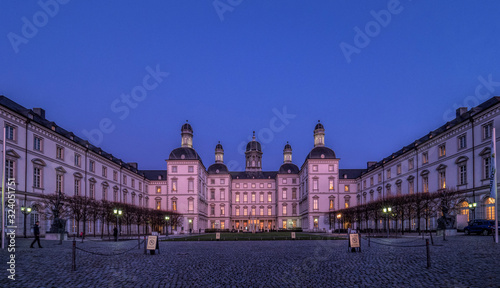 Schloss Bensberg in Bergisch Gladbach am Abend photo